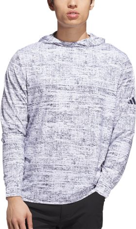 adidas Performance Printed Lightweight Men's Golf Hoodie - Blue, Size: Large